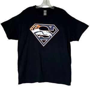Denver Broncos Tshirt Superman Mens Large Black NFL Football Gildan